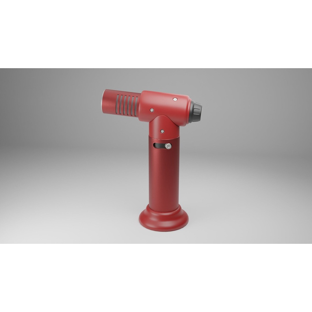 Red Lighter Gun 3D Model – PBR Game Asset, FBX & OBJ Formats - View 3
