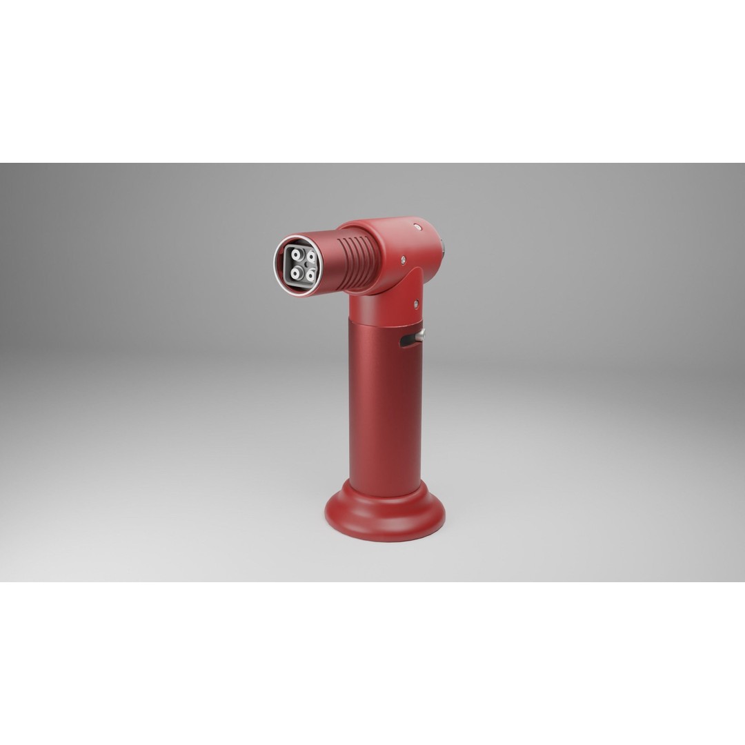 Red Lighter Gun 3D Model – PBR Game Asset, FBX & OBJ Formats - View 4