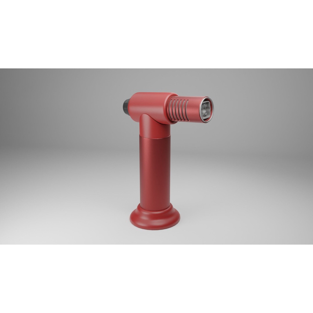 Red Lighter Gun 3D Model – PBR Game Asset, FBX & OBJ Formats - View 6