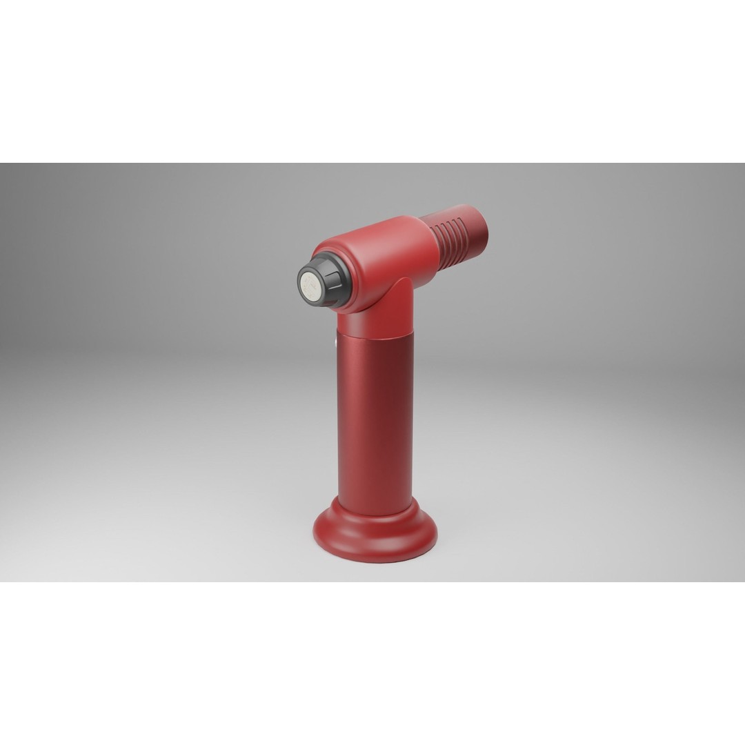 Red Lighter Gun 3D Model – PBR Game Asset, FBX & OBJ Formats - View 7