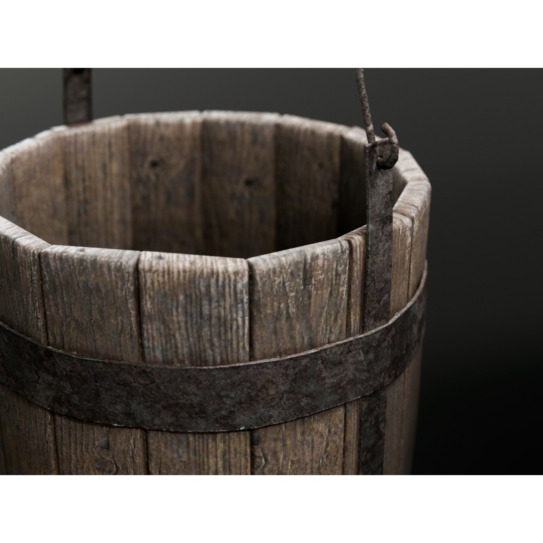 Buckets and Tubs 3D Model – Game-Ready PBR Asset, FBX, Blender - View 10