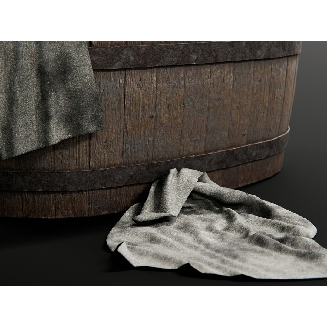 Buckets and Tubs 3D Model – Game-Ready PBR Asset, FBX, Blender - View 11