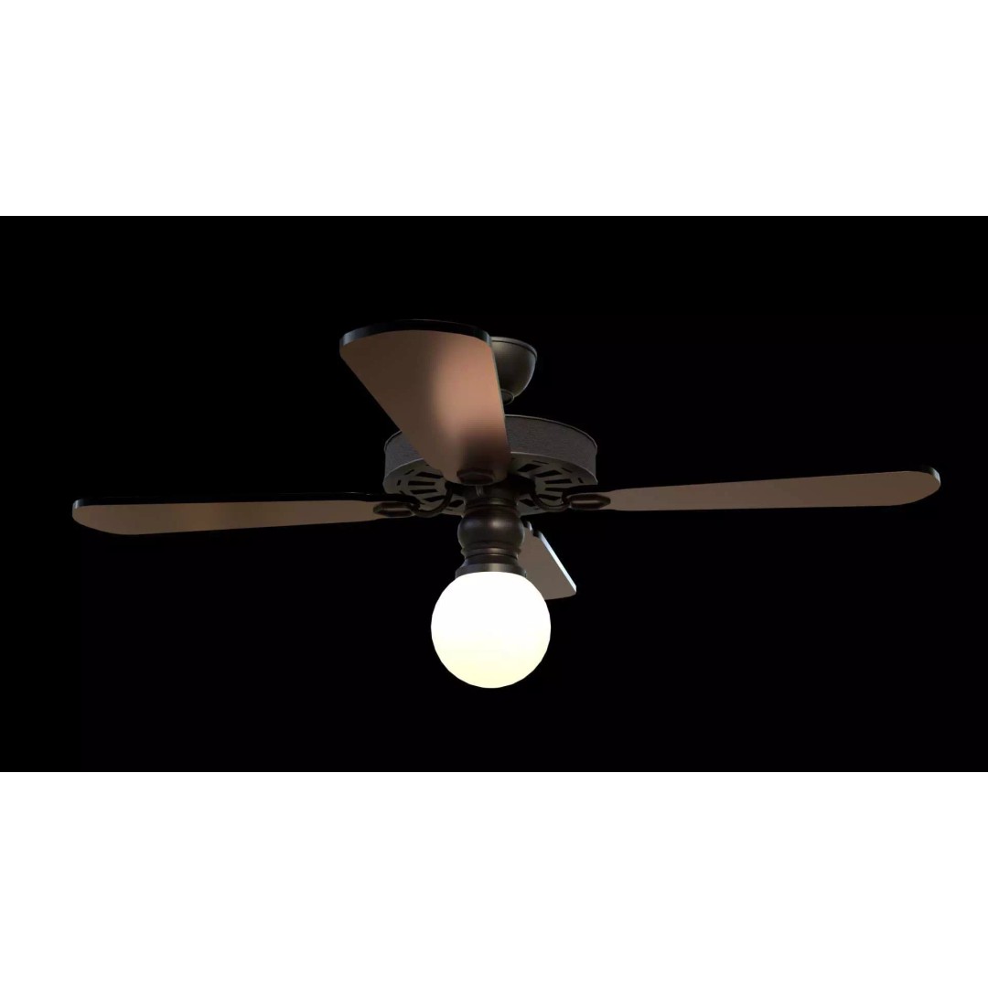 Ceiling Fan 3D Model – Low Poly Game Asset, PBR, FBX, OBJ - View 10