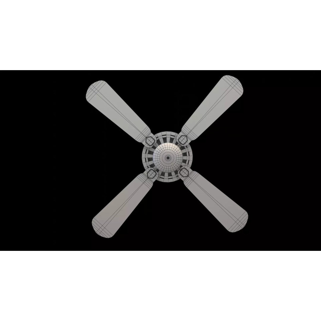 Ceiling Fan 3D Model – Low Poly Game Asset, PBR, FBX, OBJ - View 12