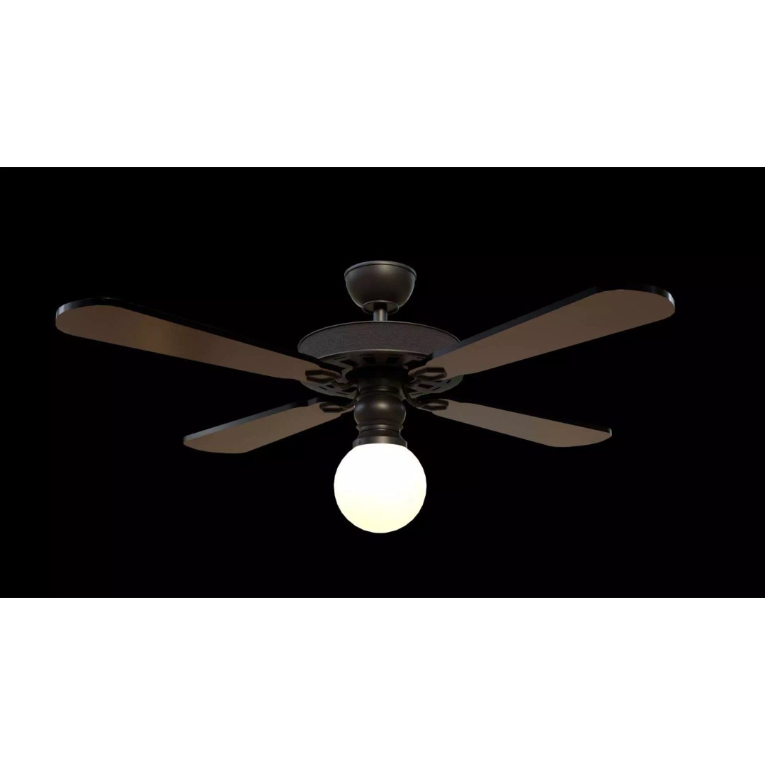 Ceiling Fan 3D Model – Low Poly Game Asset, PBR, FBX, OBJ - View 16