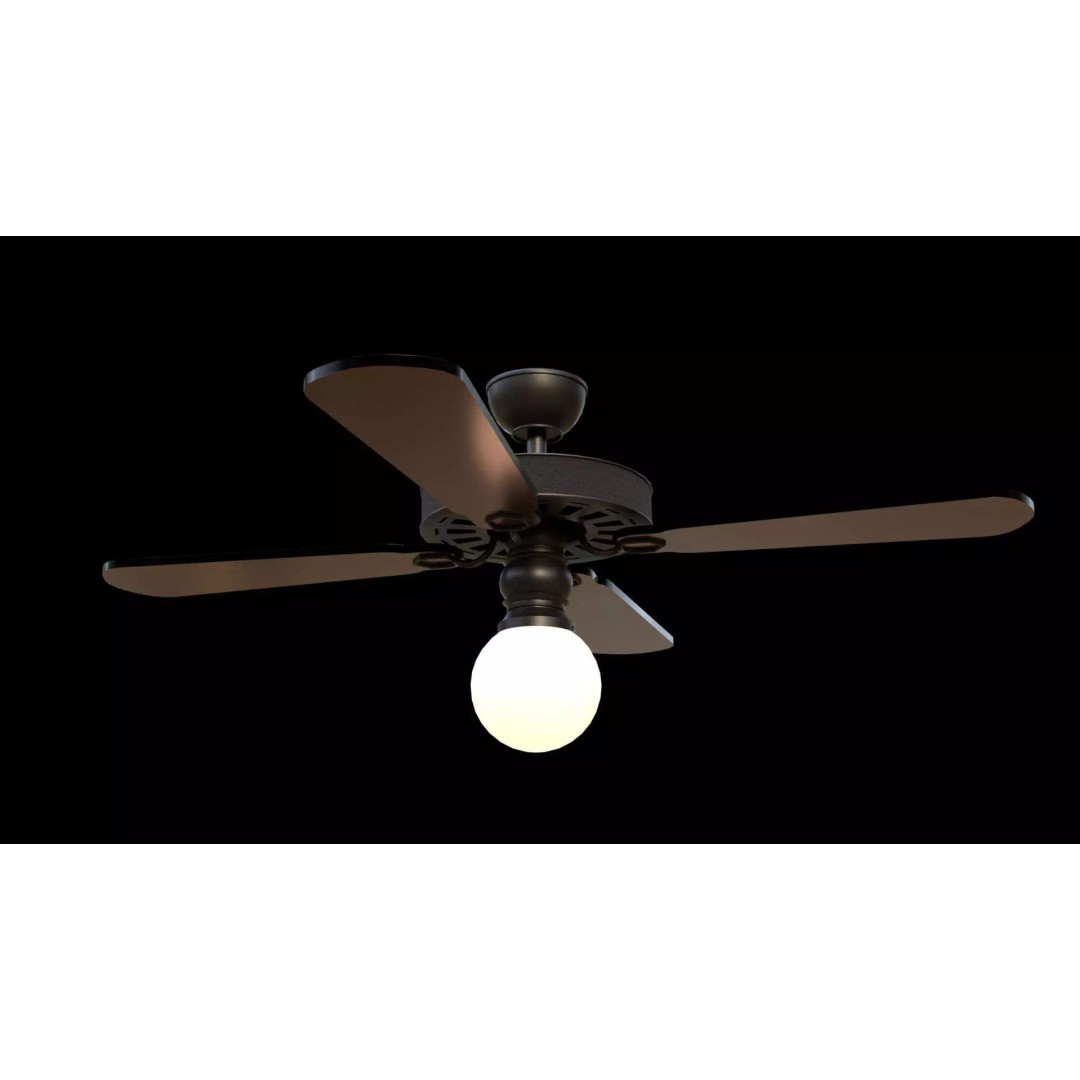 Ceiling Fan 3D Model – Low Poly Game Asset, PBR, FBX, OBJ - View 5