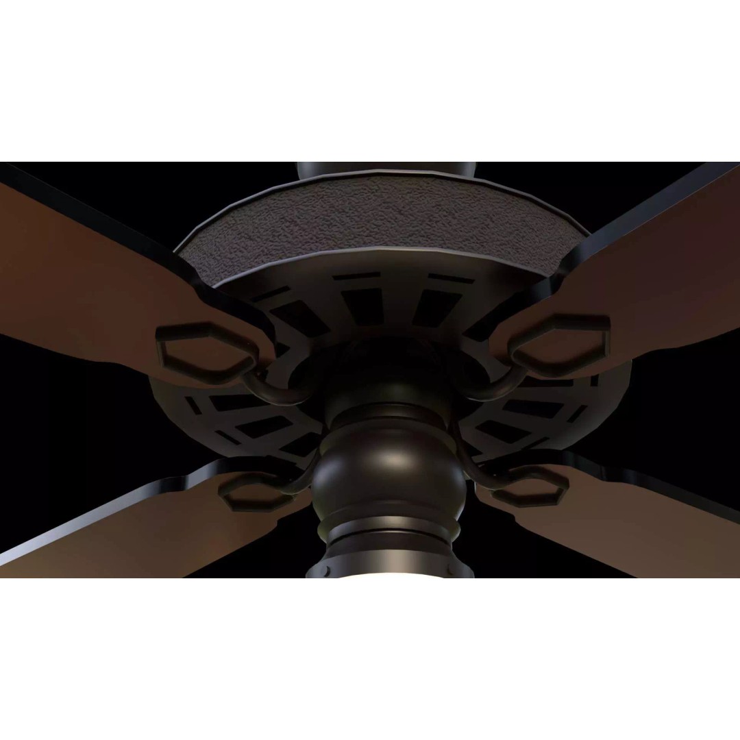 Ceiling Fan 3D Model – Low Poly Game Asset, PBR, FBX, OBJ - View 7