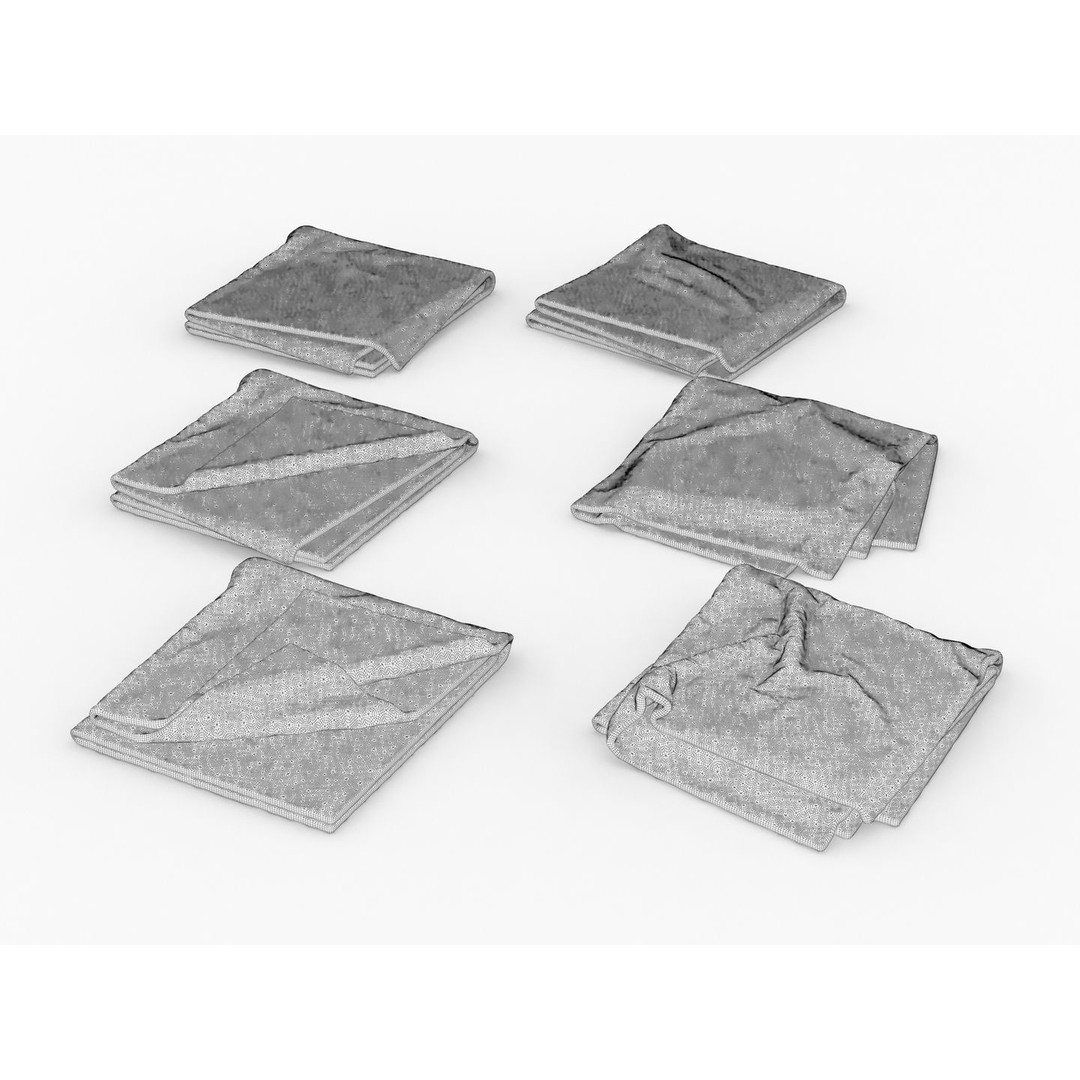 Folded Towels 3D Model – Realistic Bathroom Asset, FBX & OBJ - View 12