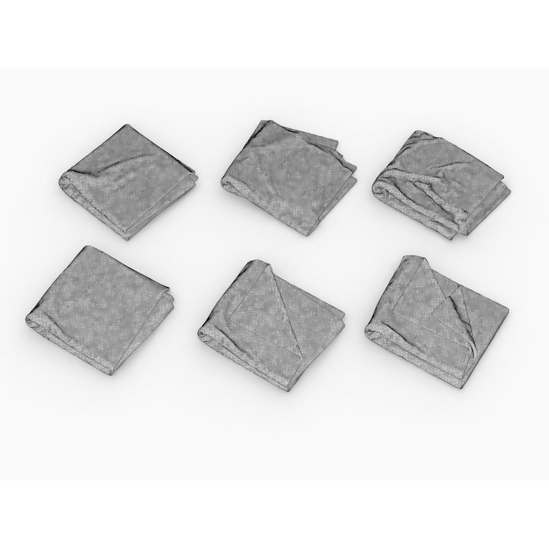 Folded Towels 3D Model – Realistic Bathroom Asset, FBX & OBJ - View 13