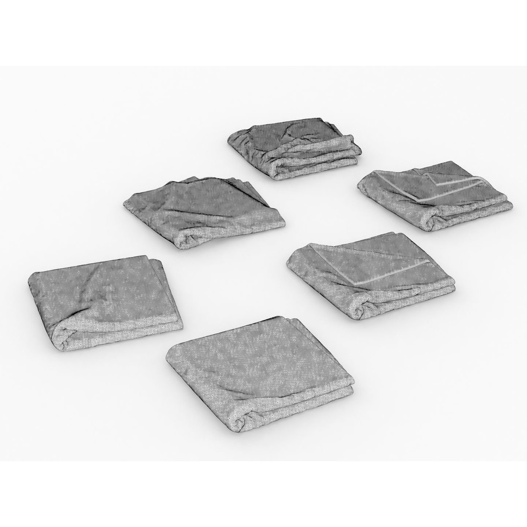 Folded Towels 3D Model – Realistic Bathroom Asset, FBX & OBJ - View 14