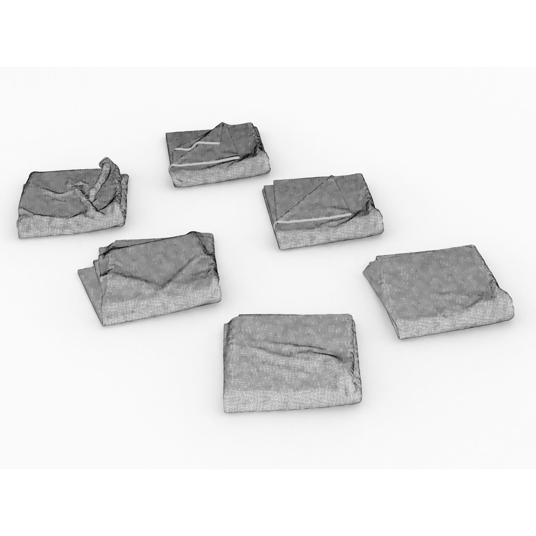 Folded Towels 3D Model – Realistic Bathroom Asset, FBX & OBJ - View 15