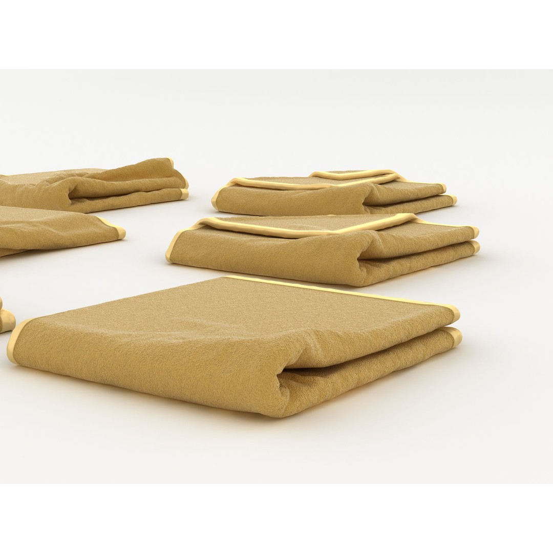 Folded Towels 3D Model – Realistic Bathroom Asset, FBX & OBJ - View 9