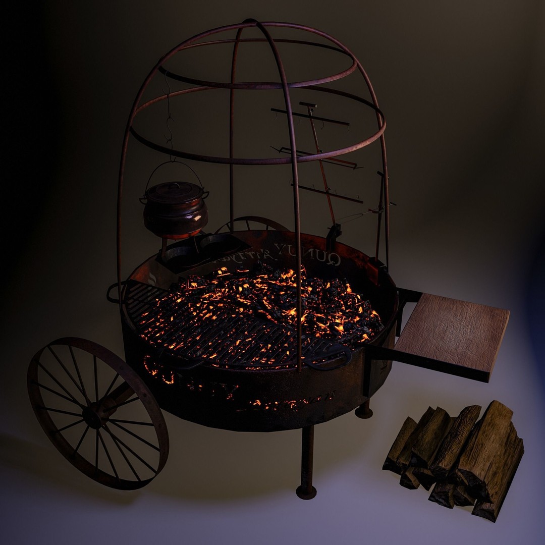 Arrayan Grill Stove 3D Model – Low Poly Game Ready Asset, FBX, OBJ, Blender - View 11