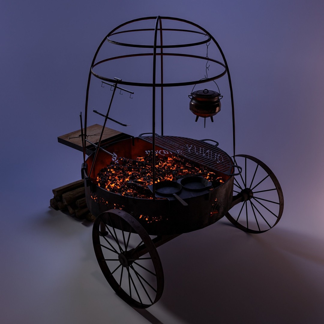 Arrayan Grill Stove 3D Model – Low Poly Game Ready Asset, FBX, OBJ, Blender - View 12