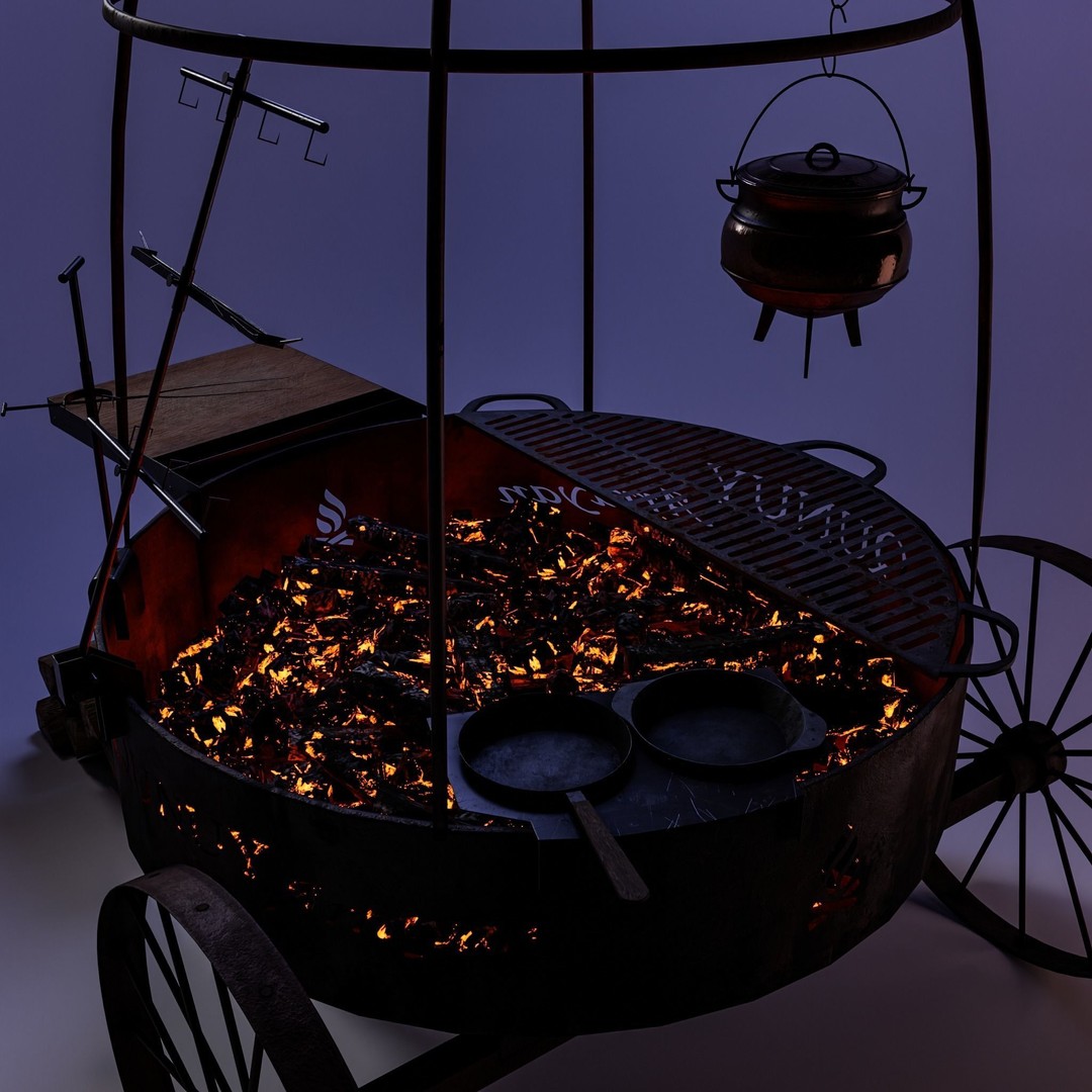Arrayan Grill Stove 3D Model – Low Poly Game Ready Asset, FBX, OBJ, Blender - View 13