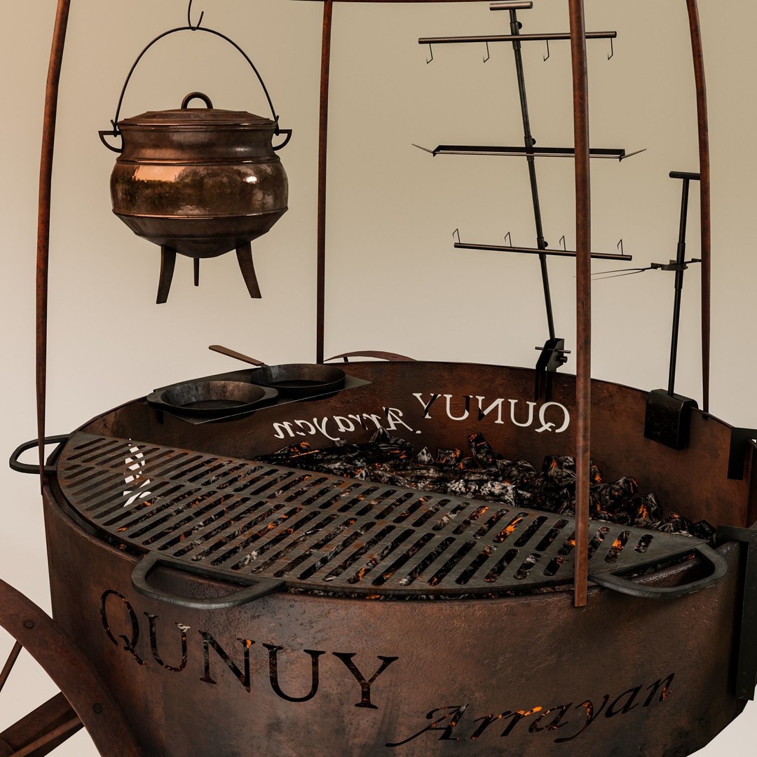 Arrayan Grill Stove 3D Model – Low Poly Game Ready Asset, FBX, OBJ, Blender - View 5