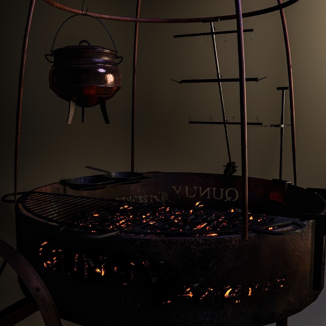 Arrayan Grill Stove 3D Model – Low Poly Game Ready Asset, FBX, OBJ, Blender - View 9