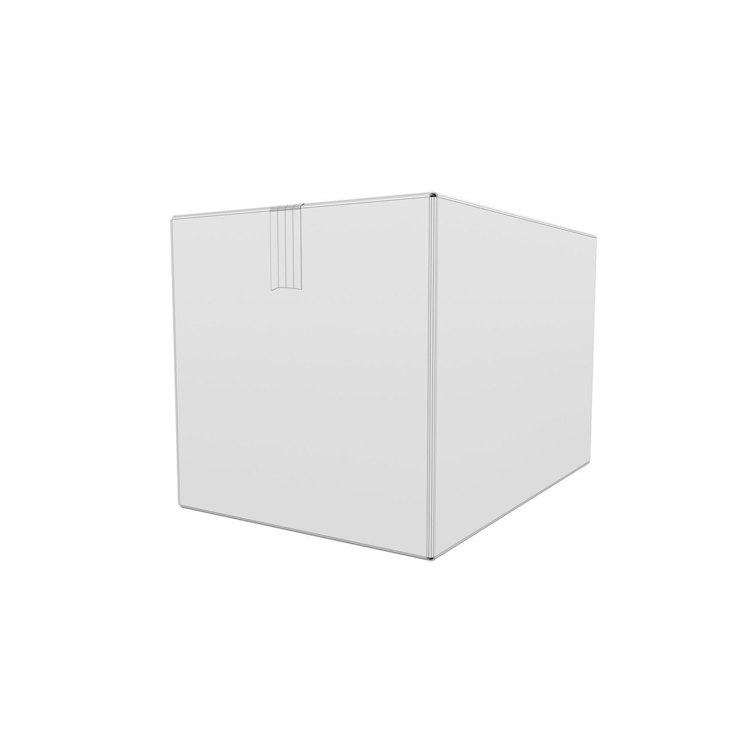 Cardboard Box 3D Model – Low Poly Sealed Packaging for Games - View 13