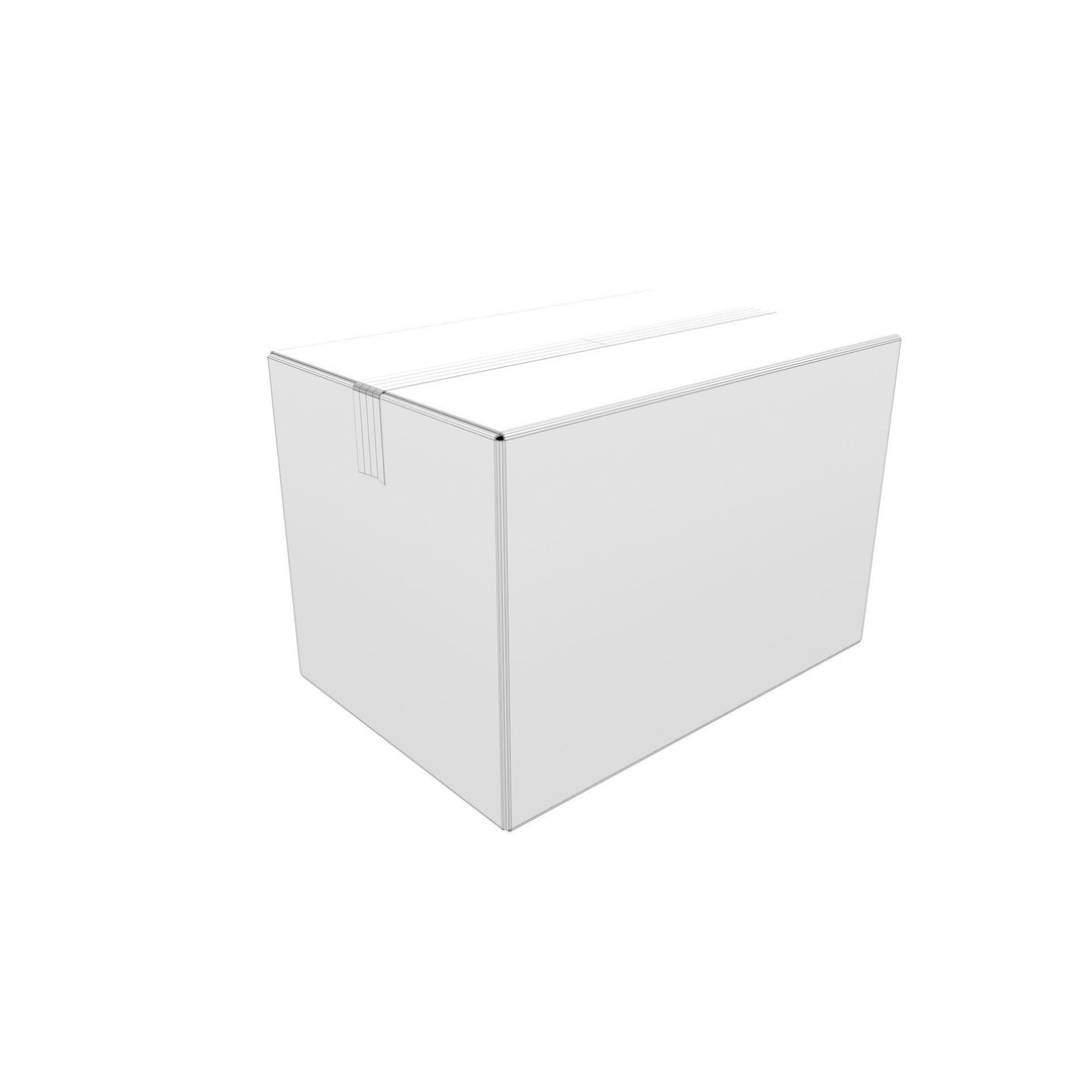 Cardboard Box 3D Model – Low Poly Sealed Packaging for Games - View 14