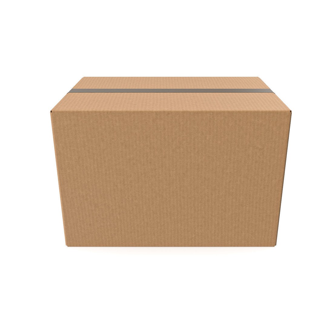 Cardboard Box 3D Model – Low Poly Sealed Packaging for Games - View 8