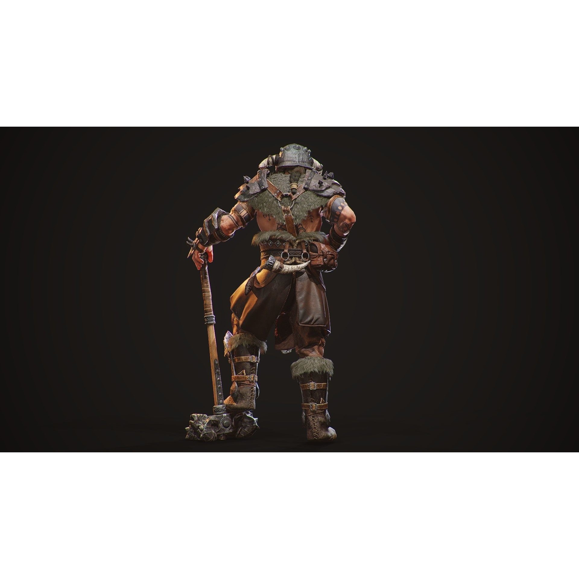 Viking Raider - Low-Poly Game-Ready 3D Model - View 12