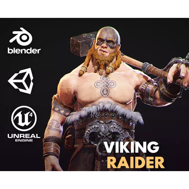 Viking Raider - Low-Poly Game-Ready 3D Model - View 2
