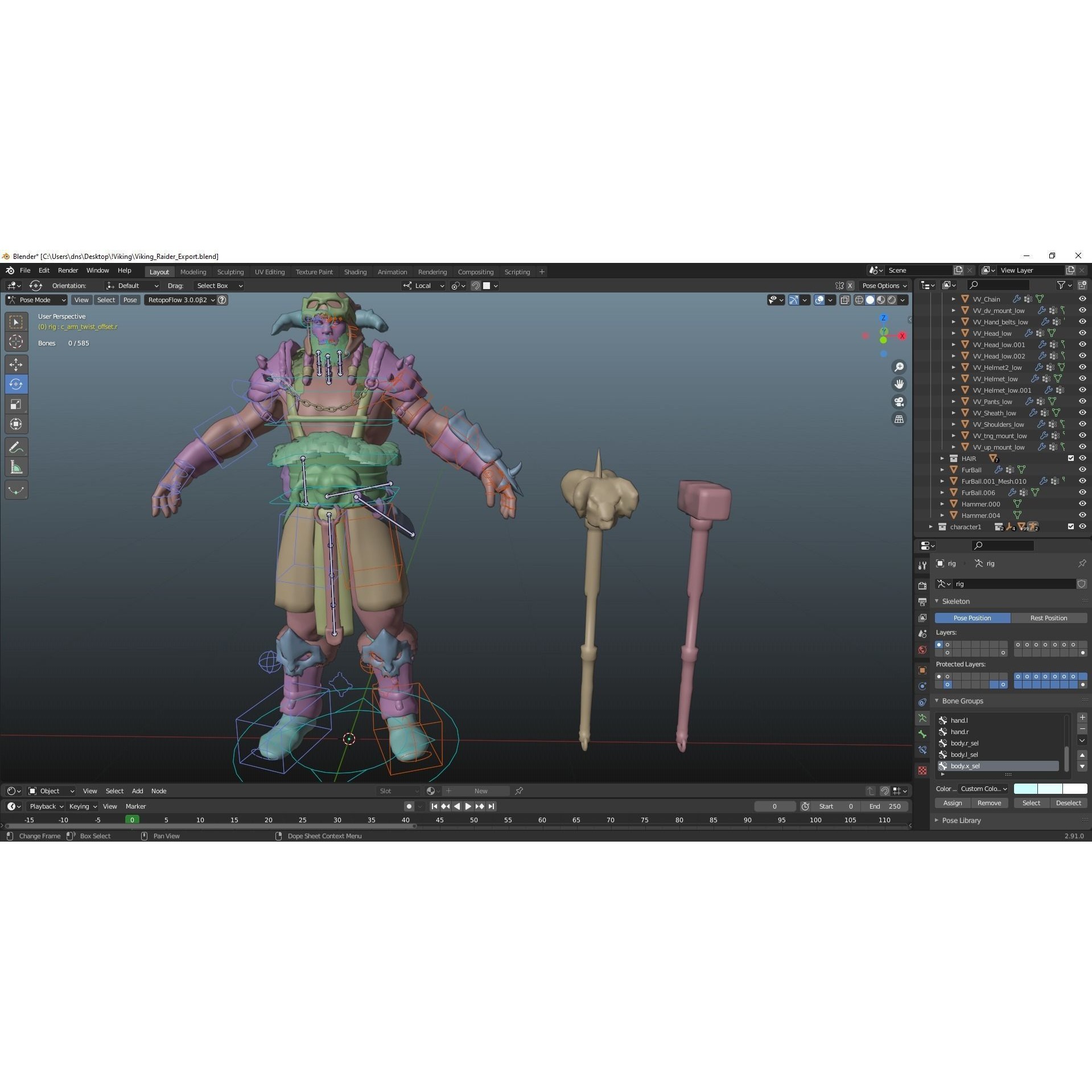 Viking Raider - Low-Poly Game-Ready 3D Model - View 29