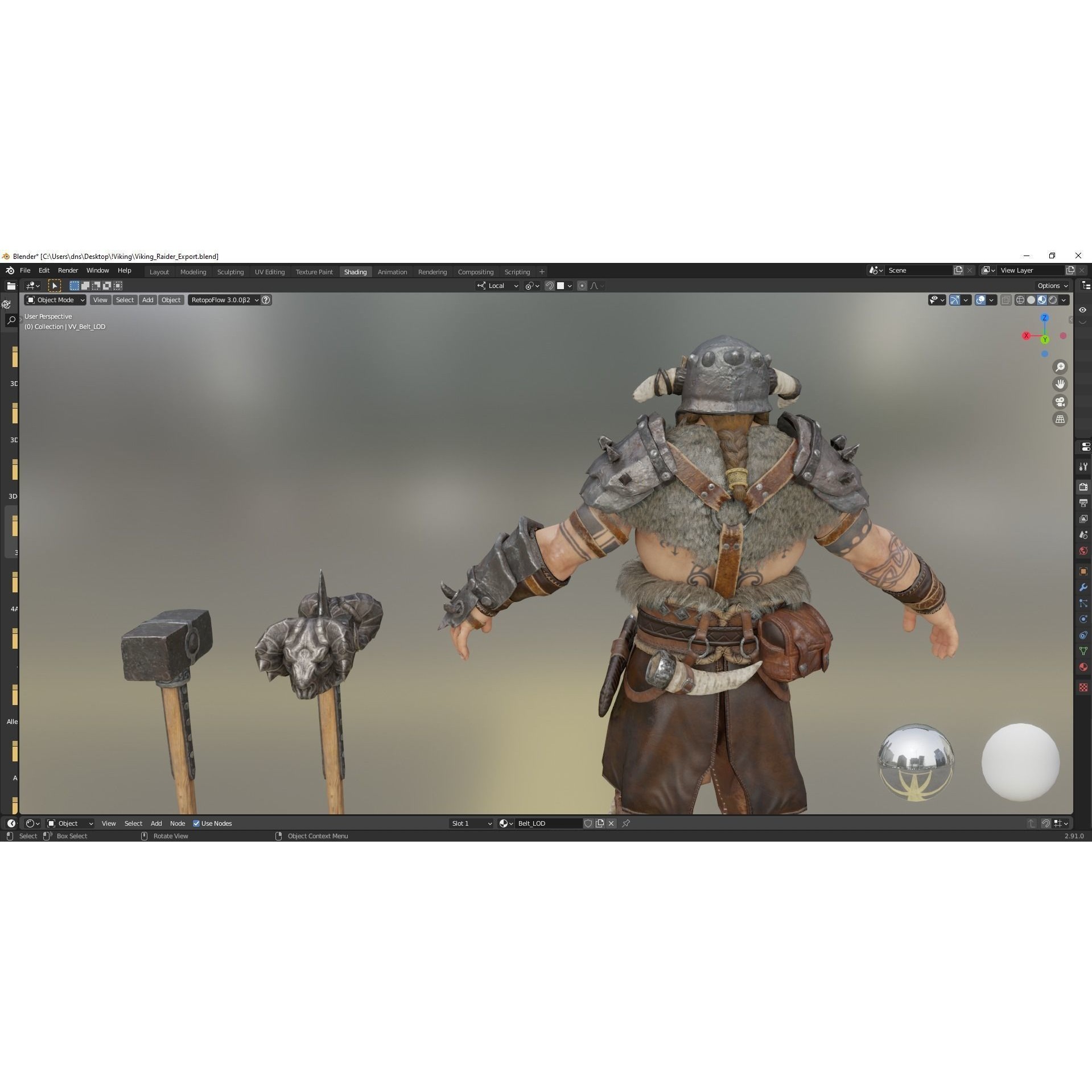 Viking Raider - Low-Poly Game-Ready 3D Model - View 32