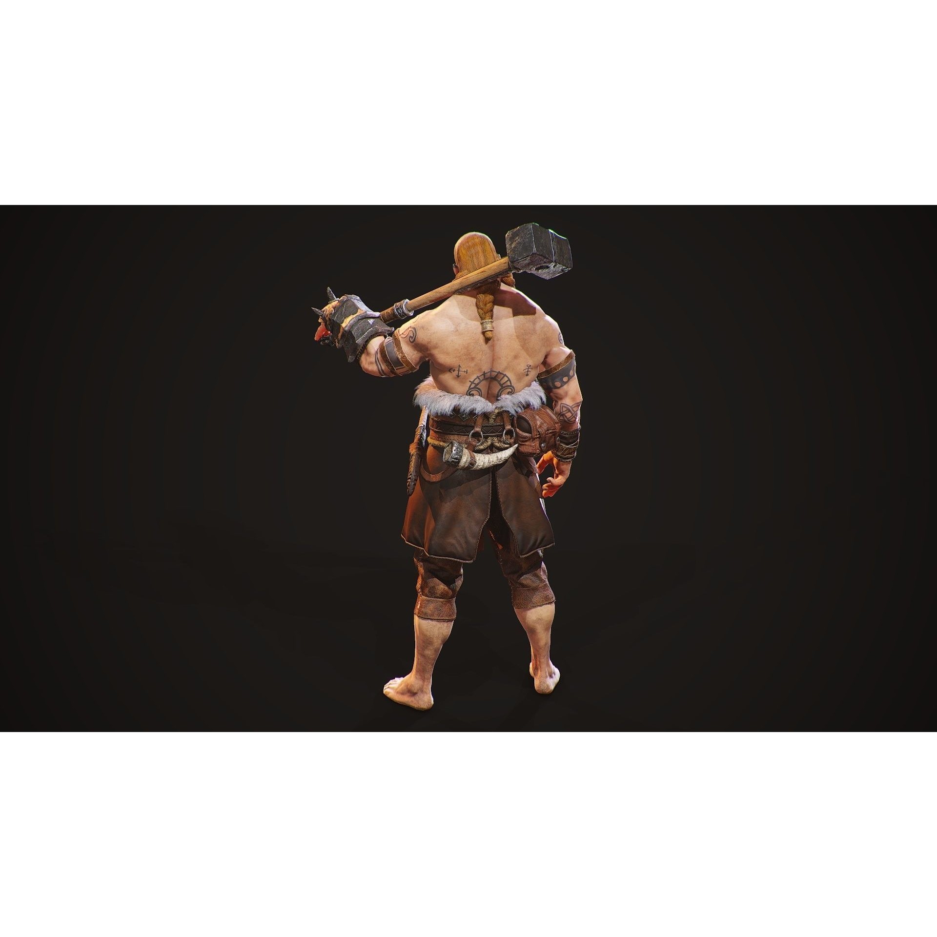 Viking Raider - Low-Poly Game-Ready 3D Model - View 8