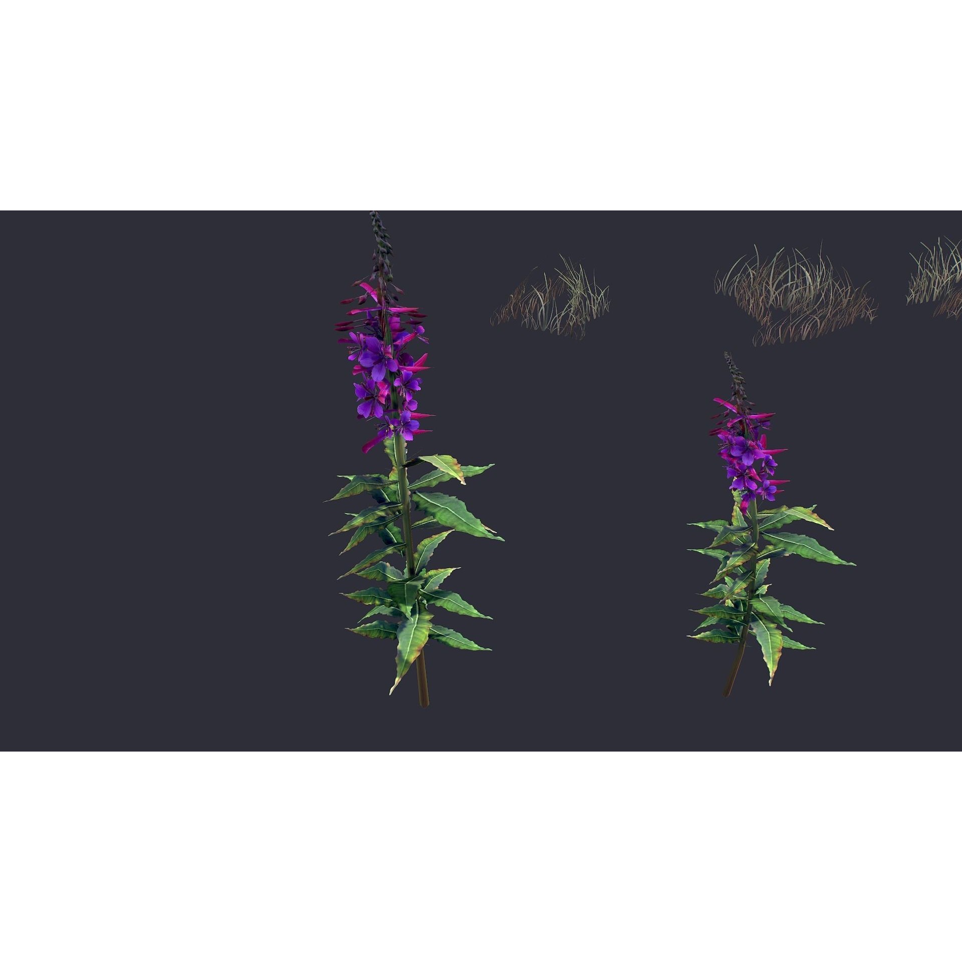 Grass and Flower - Low-Poly Game-Ready 3D Model - View 6