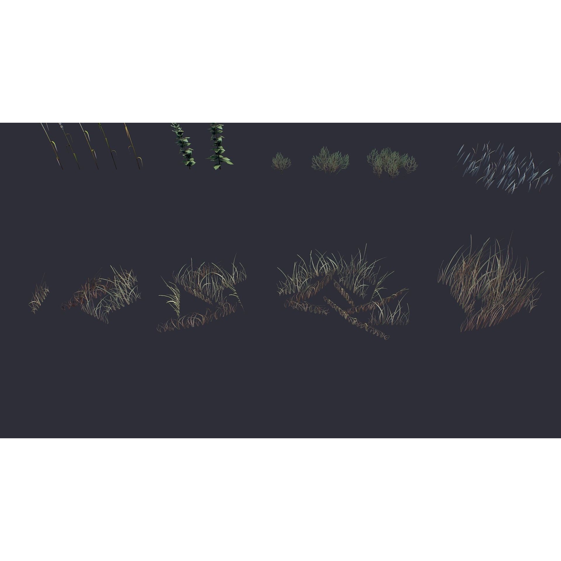 Grass and Flower - Low-Poly Game-Ready 3D Model - View 8