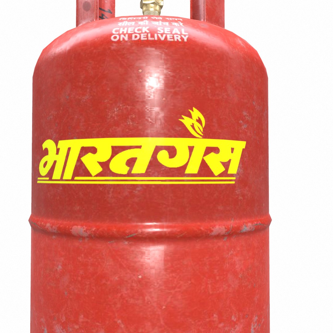 Bharat Gas Cylinder 3D Model – Low Poly Game-Ready Asset, FBX & OBJ - View 11
