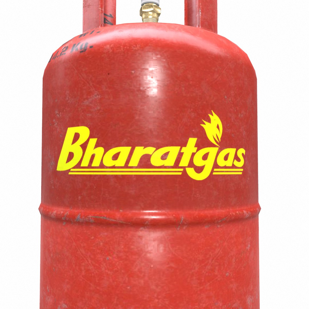 Bharat Gas Cylinder 3D Model – Low Poly Game-Ready Asset, FBX & OBJ - View 12