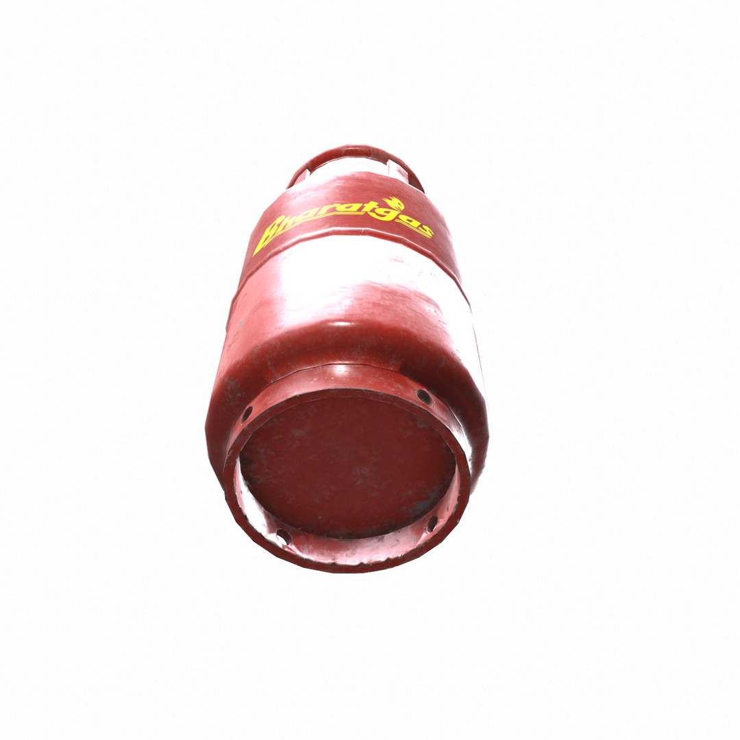 Bharat Gas Cylinder 3D Model – Low Poly Game-Ready Asset, FBX & OBJ - View 13