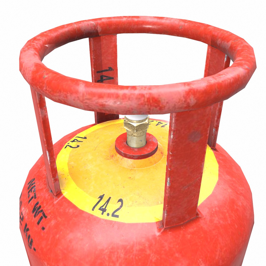 Bharat Gas Cylinder 3D Model – Low Poly Game-Ready Asset, FBX & OBJ - View 15