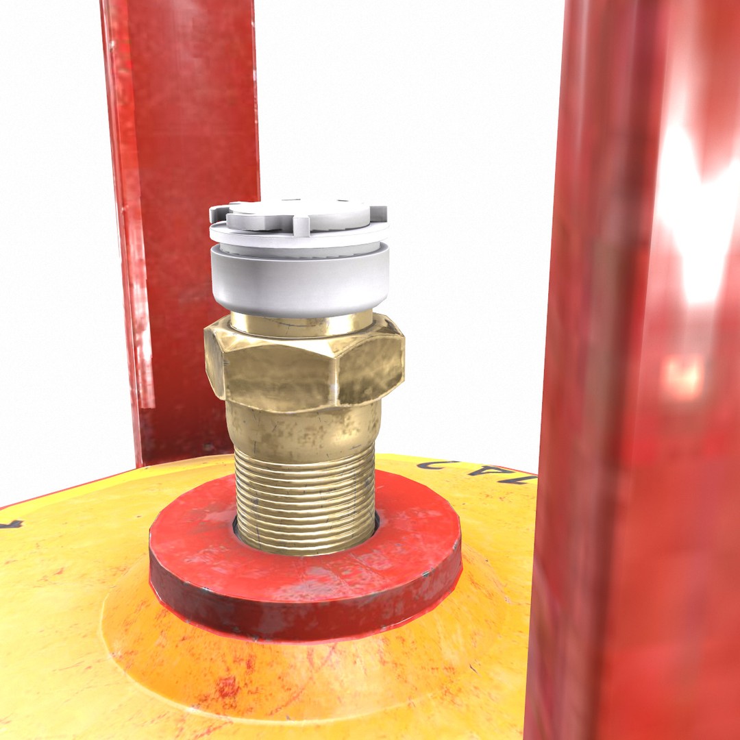 Bharat Gas Cylinder 3D Model – Low Poly Game-Ready Asset, FBX & OBJ - View 16