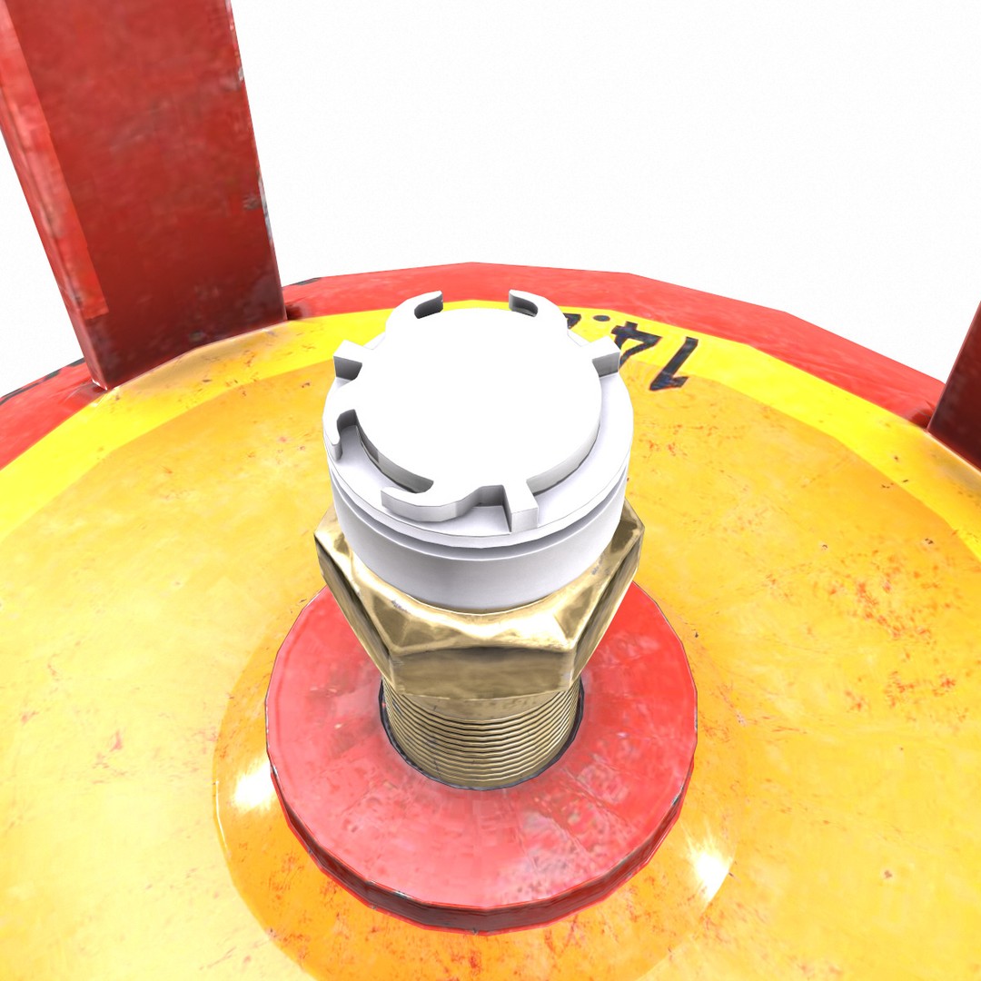 Bharat Gas Cylinder 3D Model – Low Poly Game-Ready Asset, FBX & OBJ - View 17
