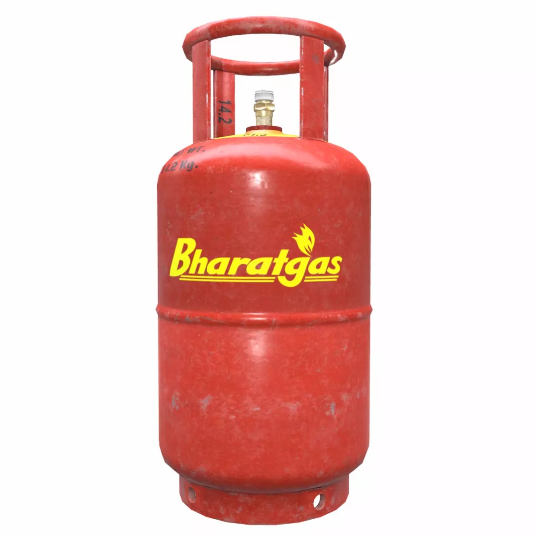Bharat Gas Cylinder 3D Model – Low Poly Game-Ready Asset, FBX & OBJ - View 2