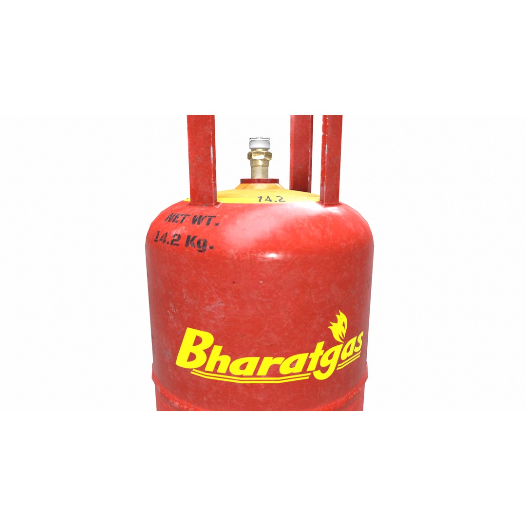 Bharat Gas Cylinder 3D Model – Low Poly Game-Ready Asset, FBX & OBJ - View 20