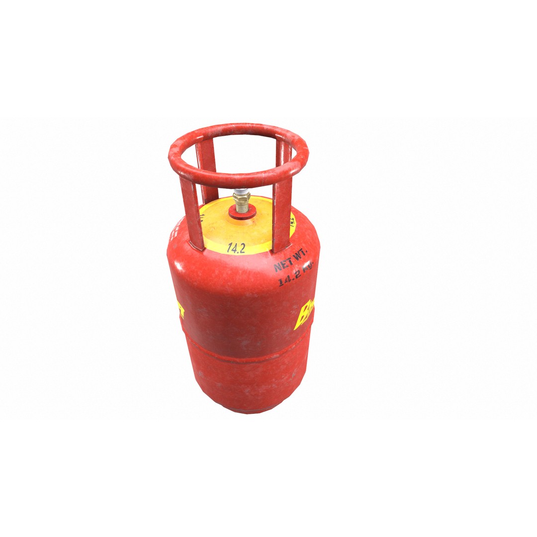 Bharat Gas Cylinder 3D Model – Low Poly Game-Ready Asset, FBX & OBJ - View 27