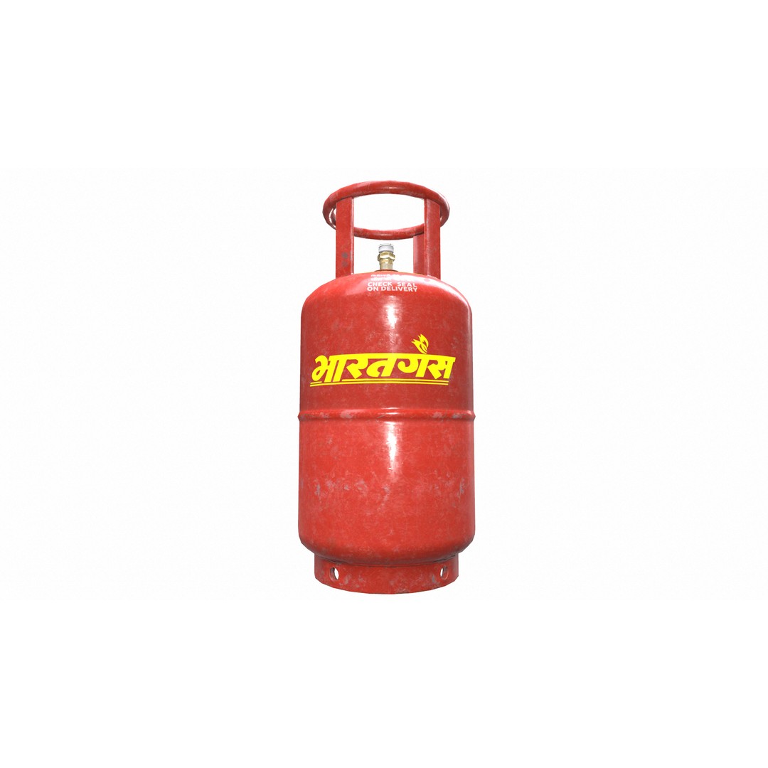 Bharat Gas Cylinder 3D Model – Low Poly Game-Ready Asset, FBX & OBJ - View 28
