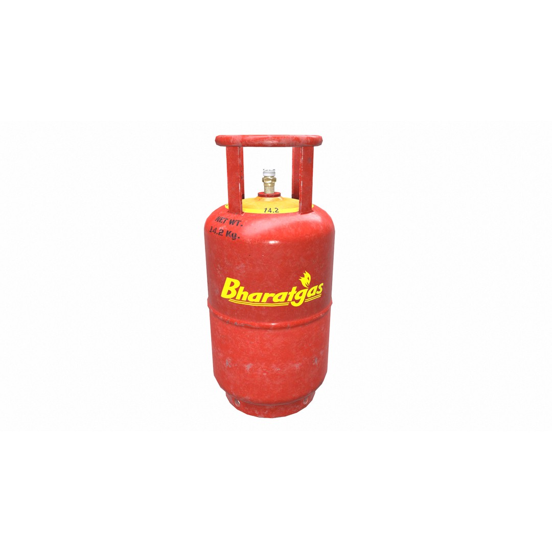 Bharat Gas Cylinder 3D Model – Low Poly Game-Ready Asset, FBX & OBJ - View 29