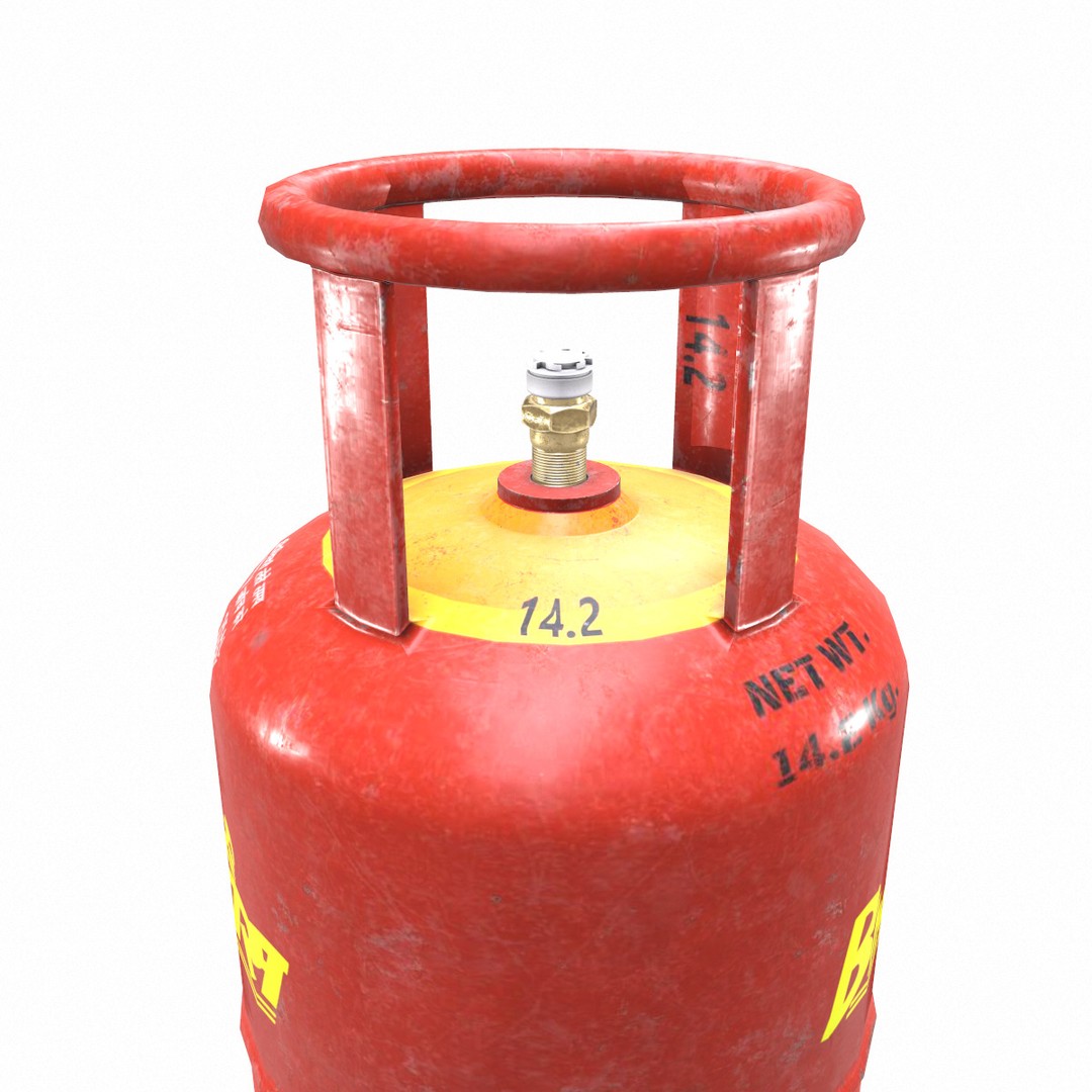 Bharat Gas Cylinder 3D Model – Low Poly Game-Ready Asset, FBX & OBJ - View 6
