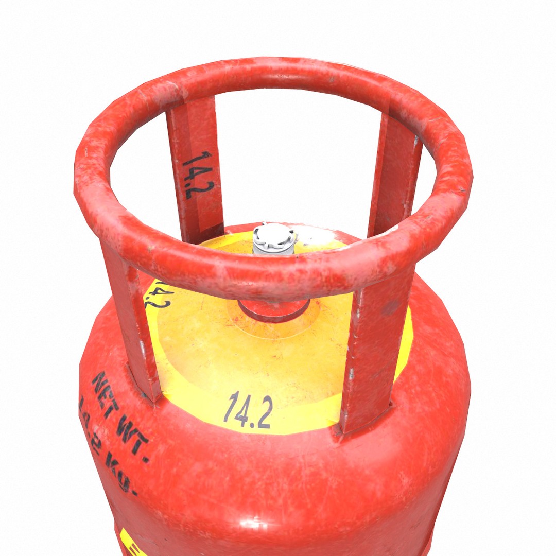 Bharat Gas Cylinder 3D Model – Low Poly Game-Ready Asset, FBX & OBJ - View 8