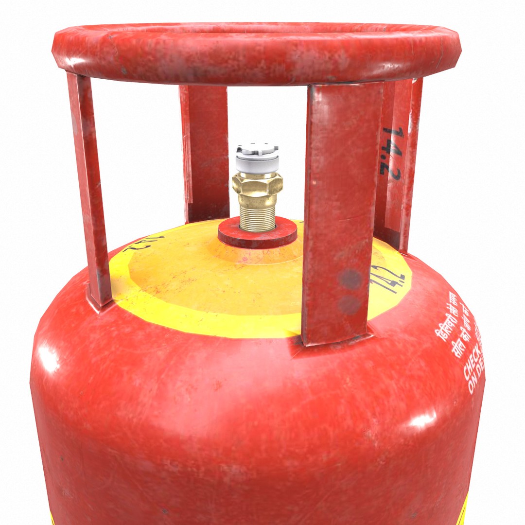 Bharat Gas Cylinder 3D Model – Low Poly Game-Ready Asset, FBX & OBJ - View 9
