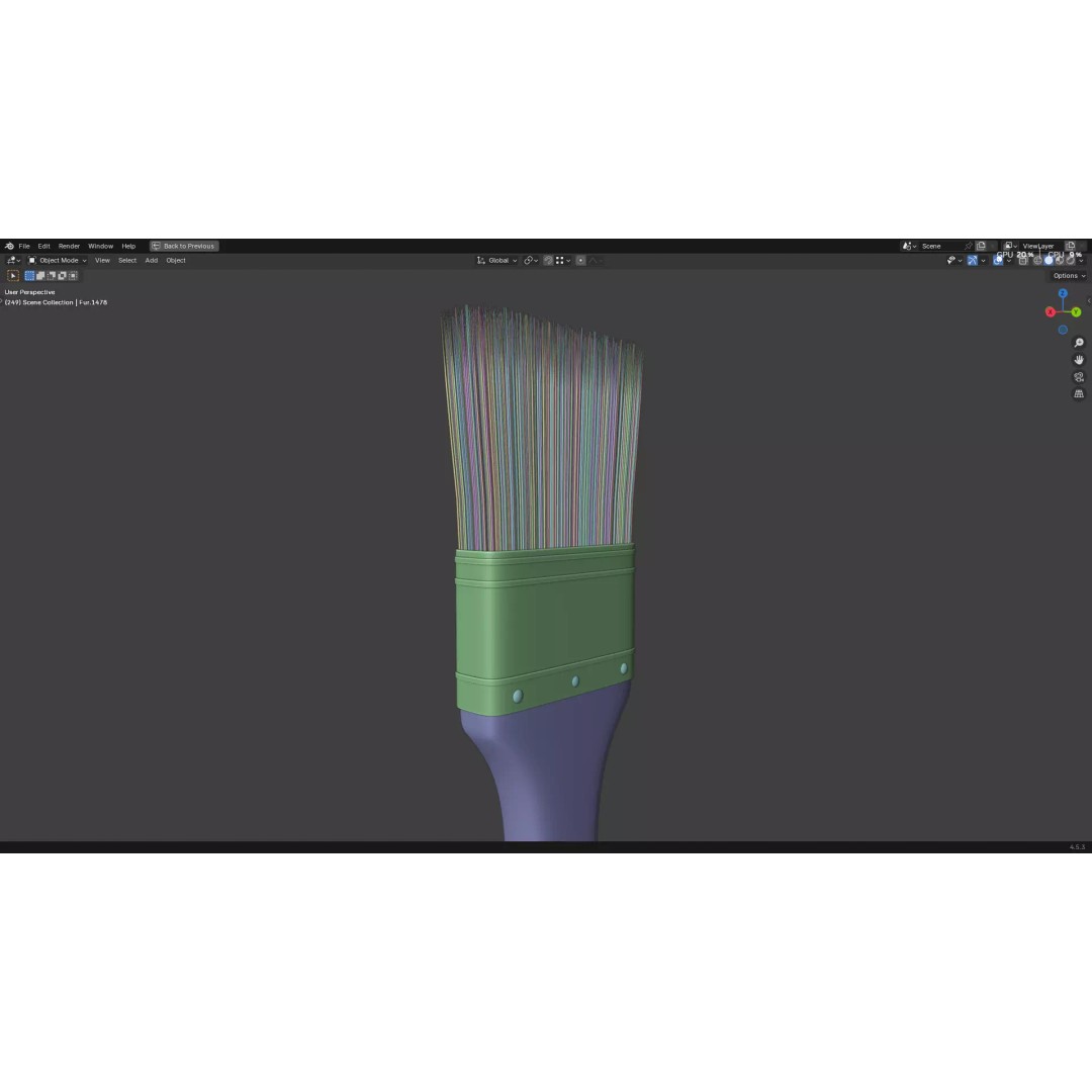 Paint Brush 3D Model – High Poly PBR Asset, FBX, OBJ, Blender