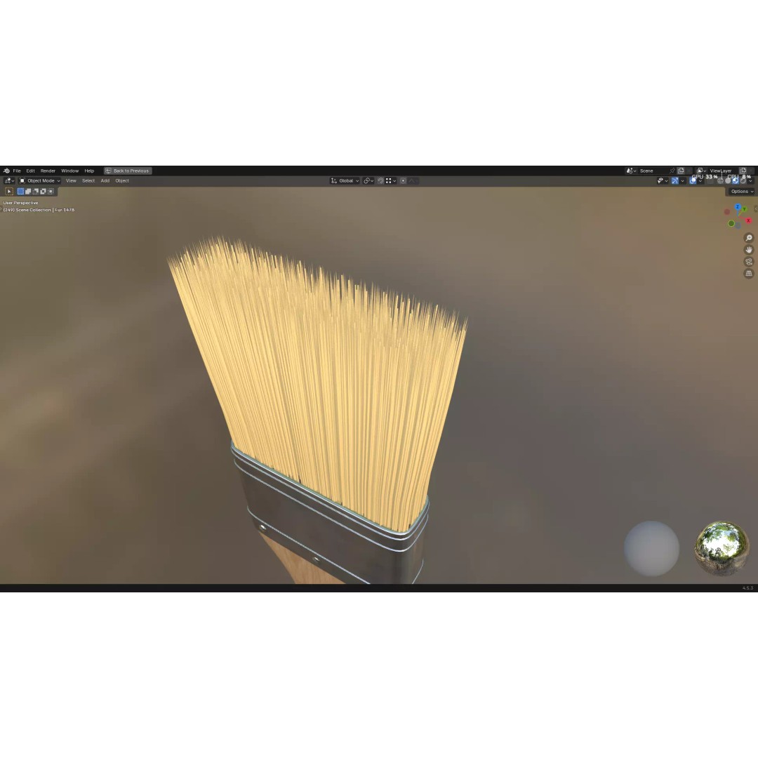 Paint Brush 3D Model – High Poly PBR Asset, FBX, OBJ, Blender - View 10