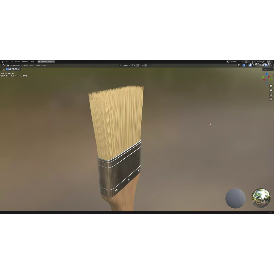 Paint Brush 3D Model – High Poly PBR Asset, FBX, OBJ, Blender - View 11