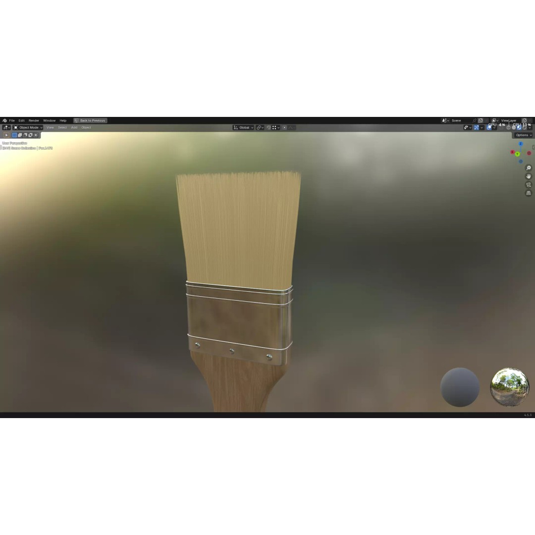 Paint Brush 3D Model – High Poly PBR Asset, FBX, OBJ, Blender - View 12