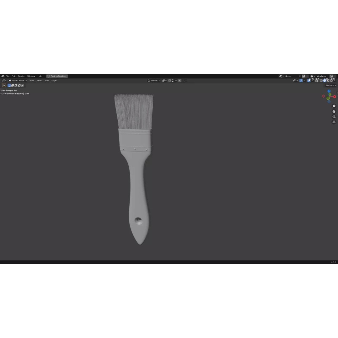 Paint Brush 3D Model – High Poly PBR Asset, FBX, OBJ, Blender - View 13